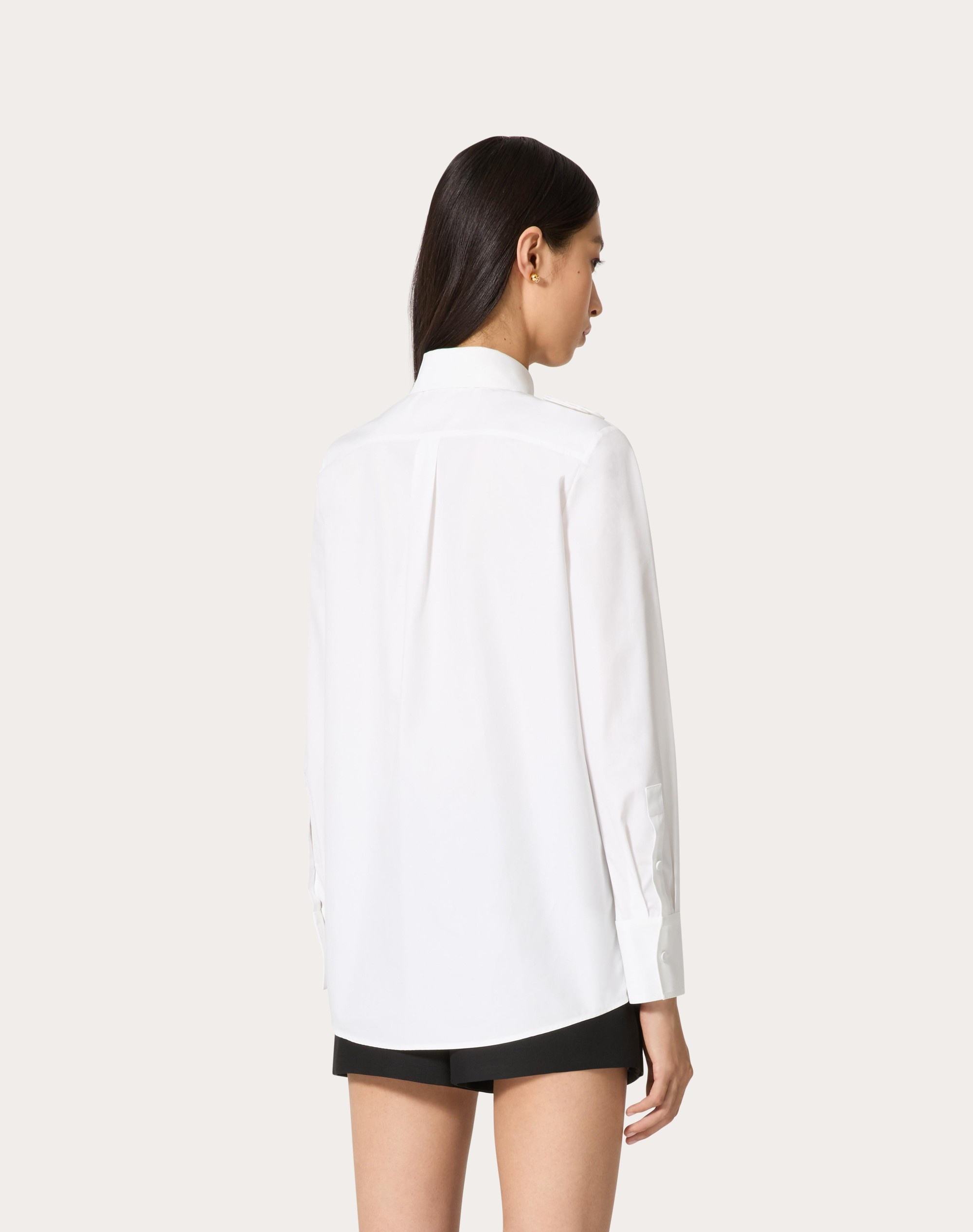 EMBROIDERED COMPACT POPELINE SHIRT - 4