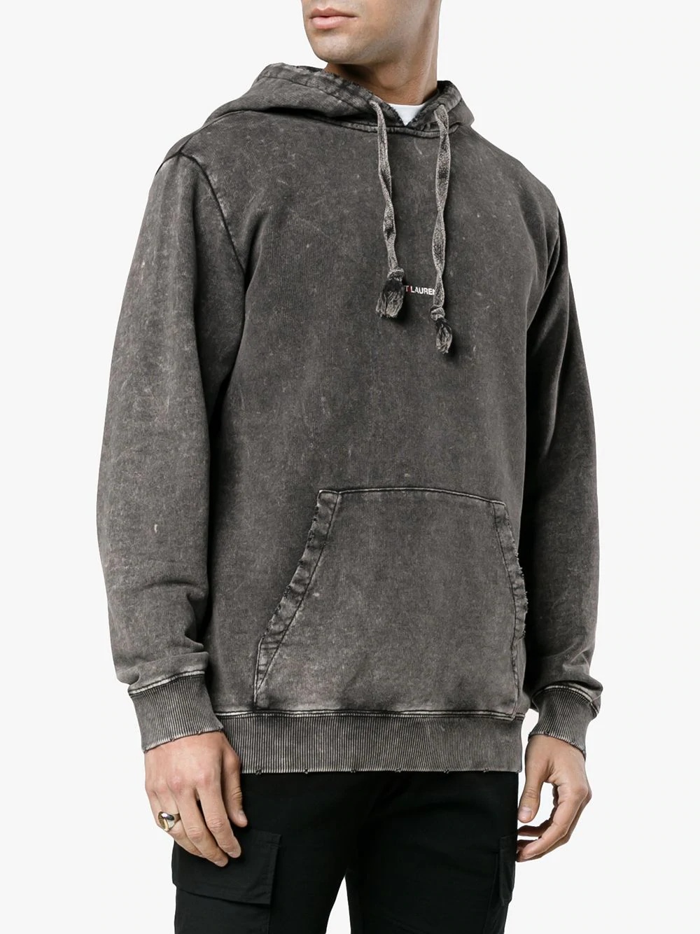 printed logo distressed hoodie - 3