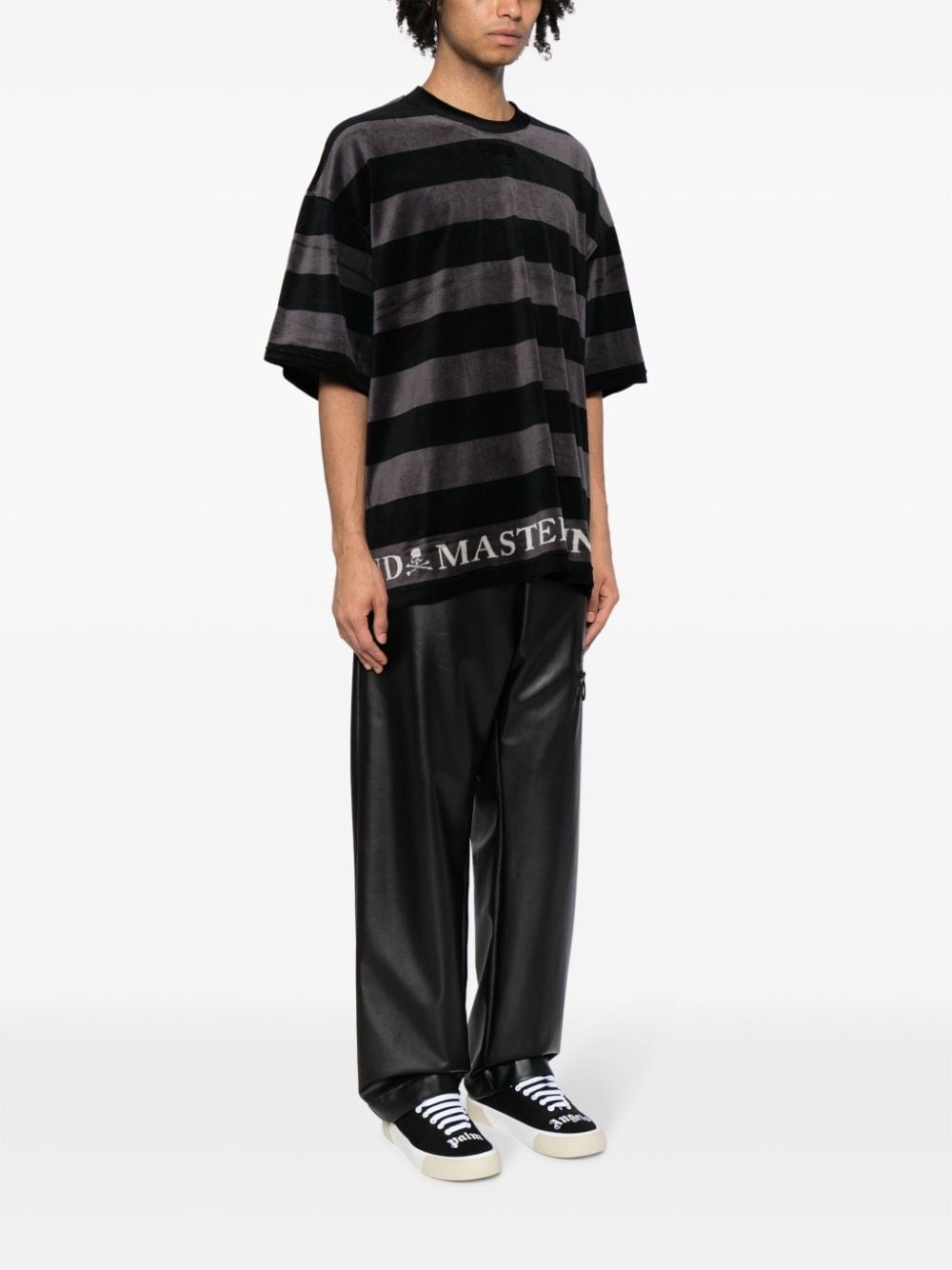 logo-print towelling-finish T-shirt - 3