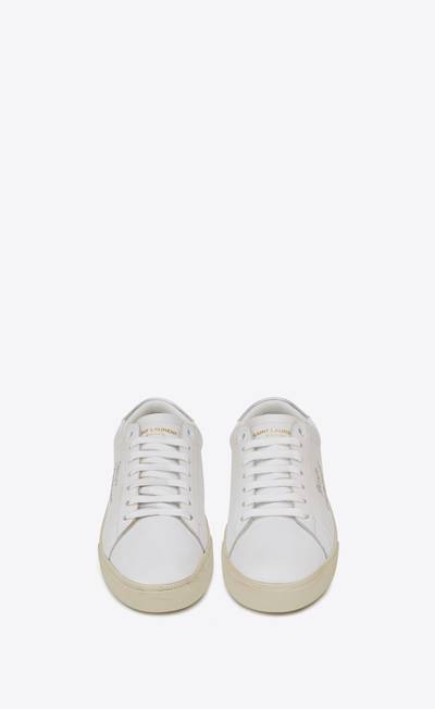 SAINT LAURENT court classic sl/06 embroidered sneakers in smooth and metallic leather outlook