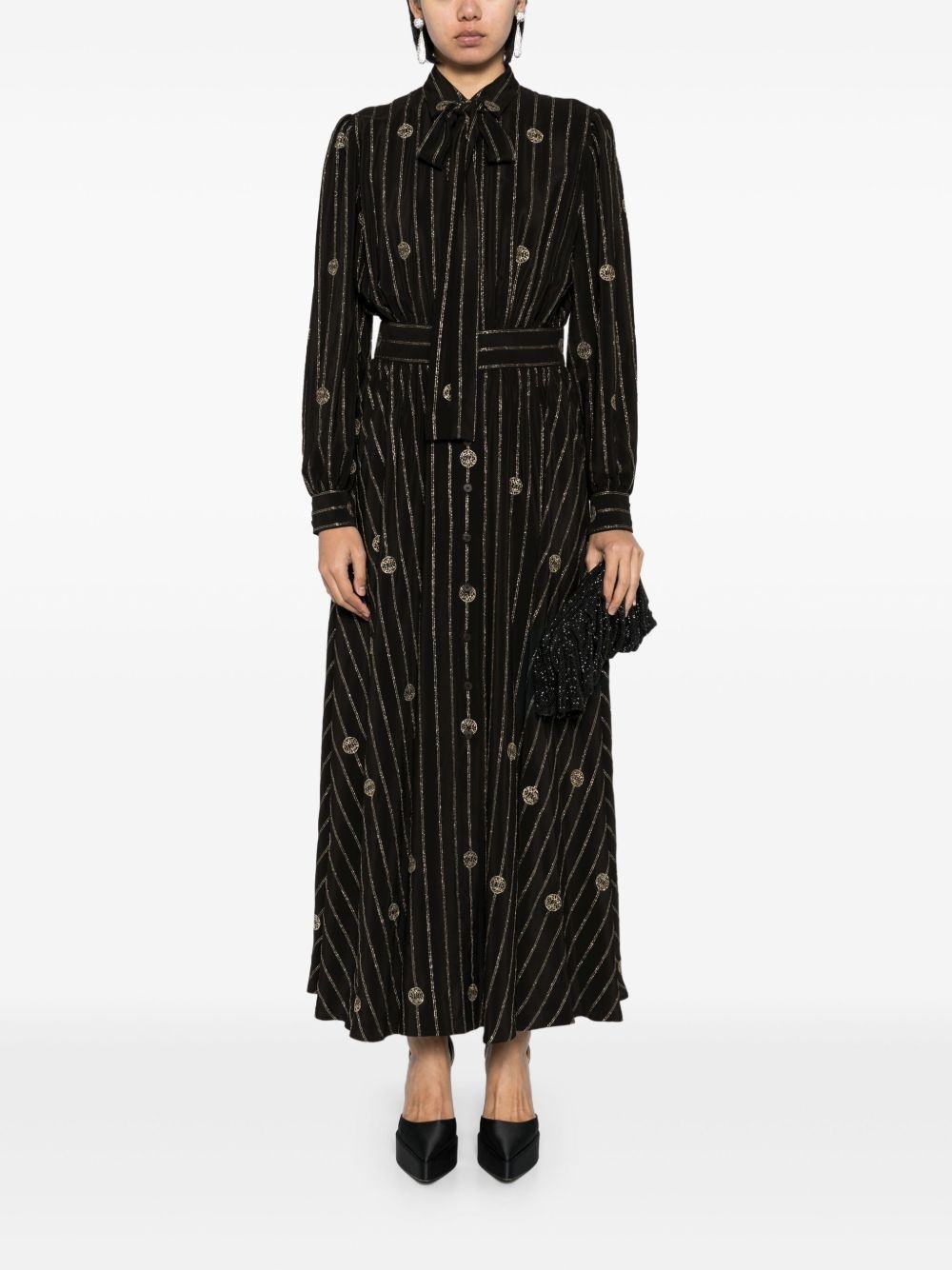 metallic pinstripe dress - 2