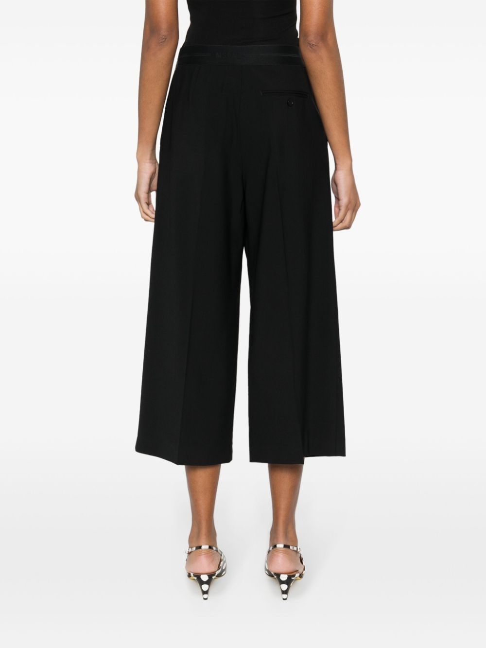 logo-waistband cropped trousers - 4