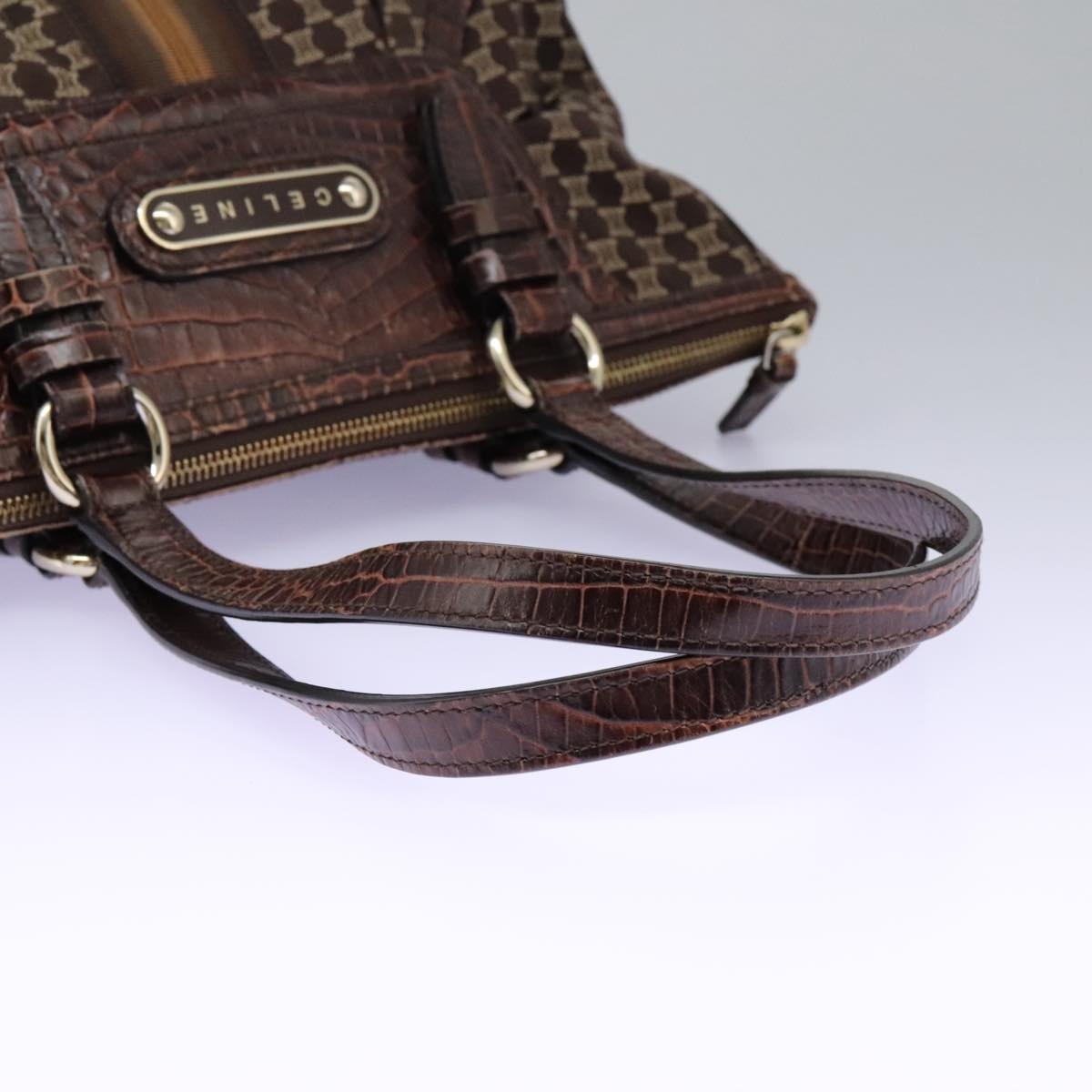 CELINE Macadam Canvas Tote Bag Brown - 7