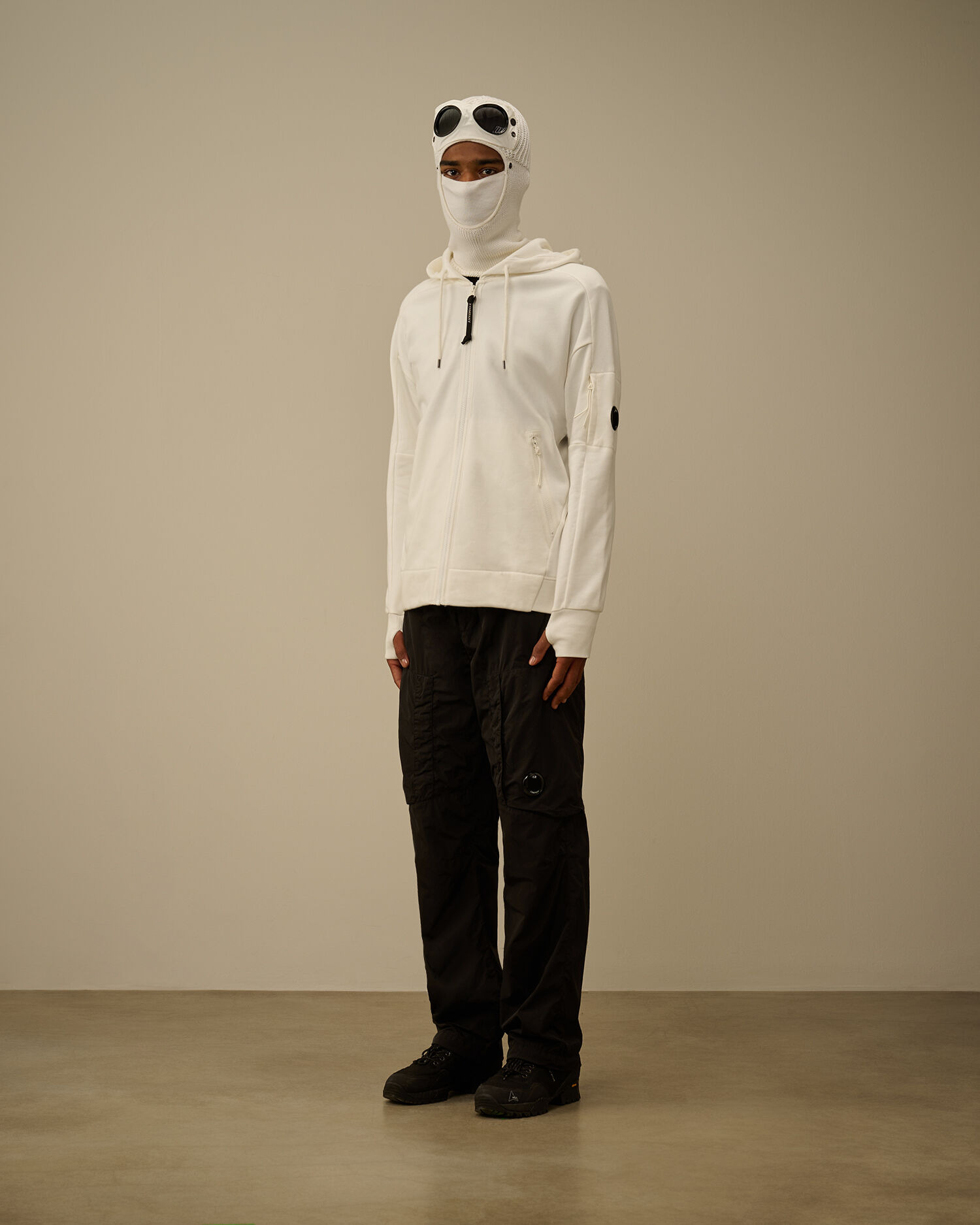 Diagonal Raised Fleece Hooded Full Zip Sweatshirt - 2