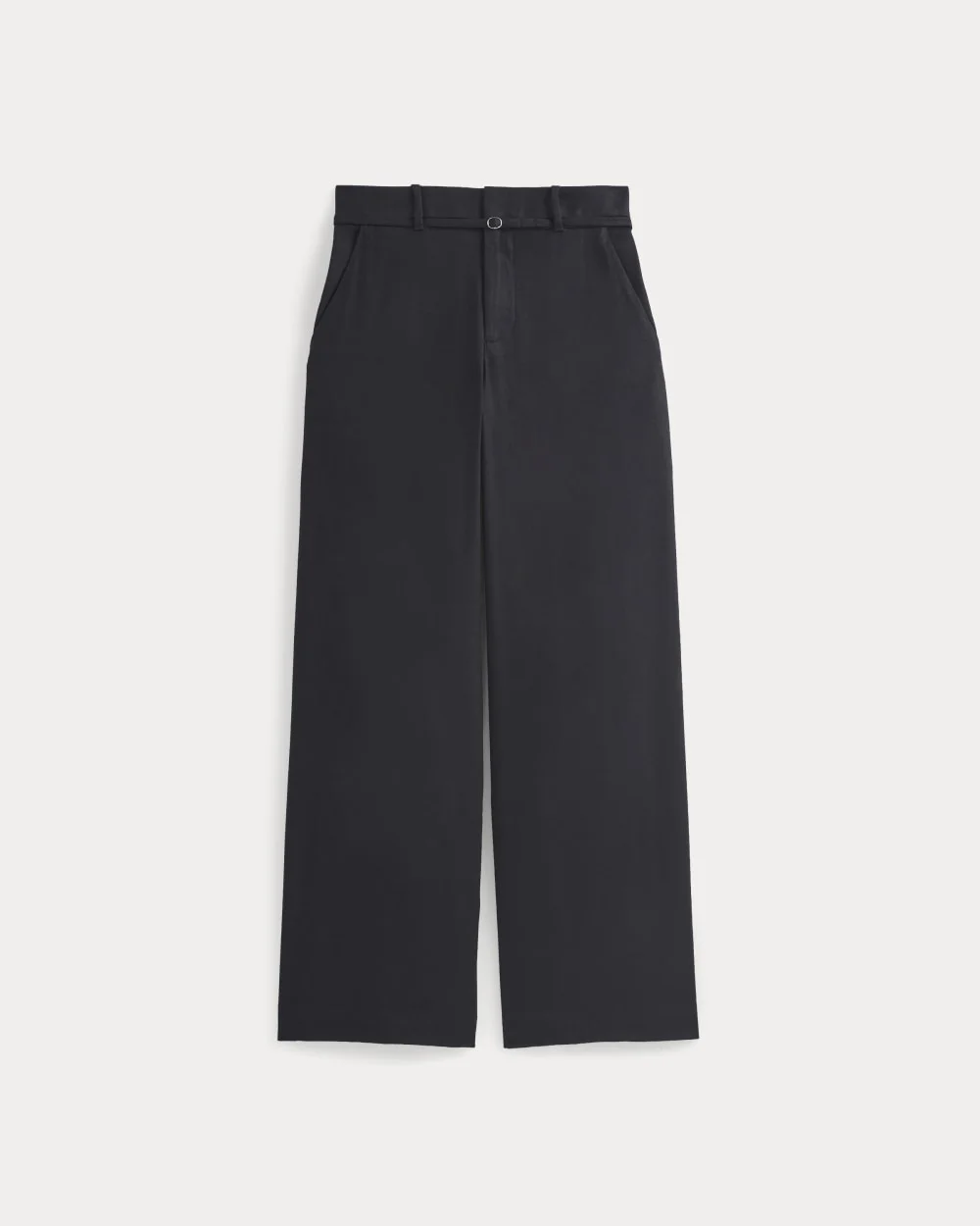 WIDE-LEG BELTED PANT IN STRETCH LINEN - 1