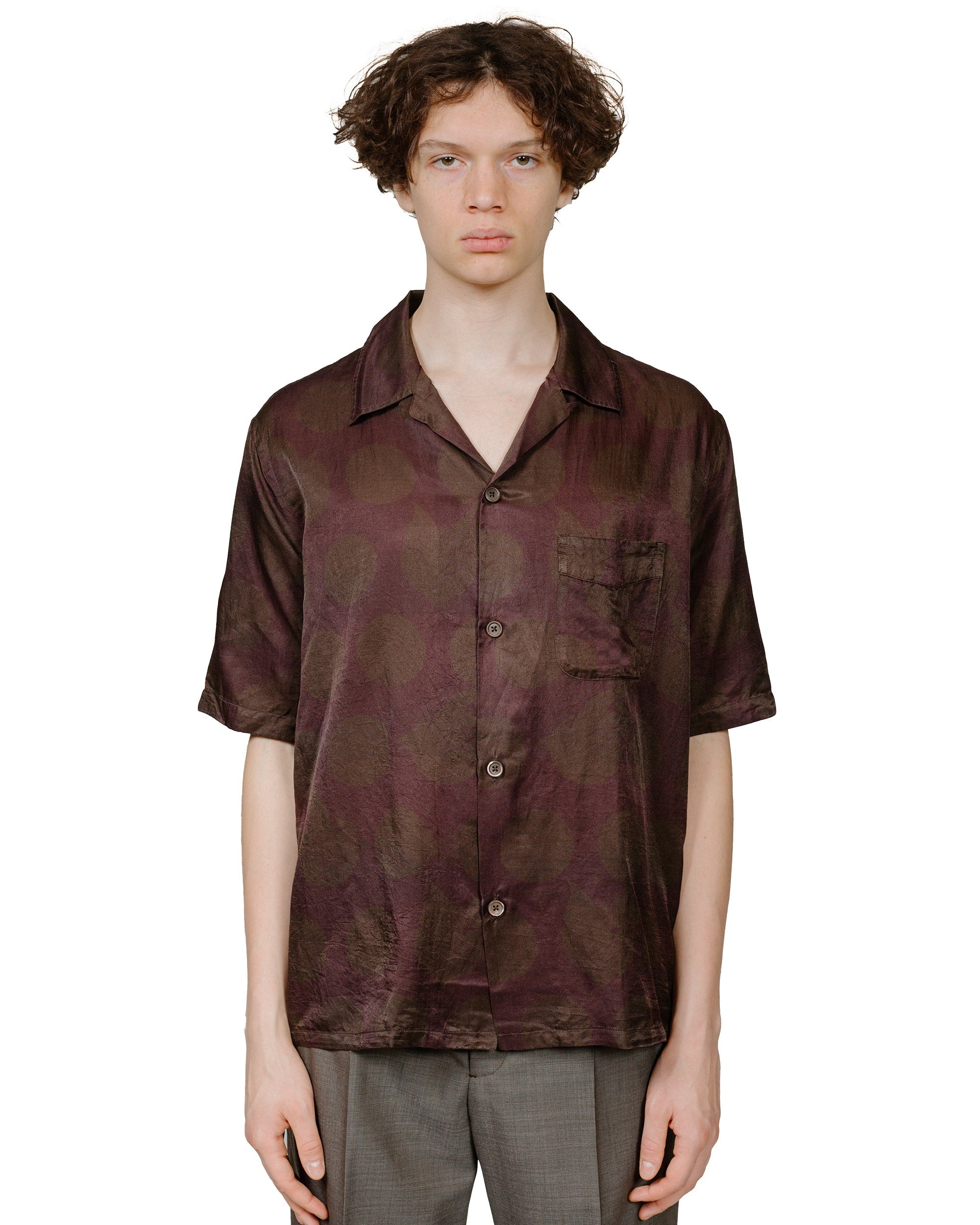 Heusen Shirt Shortsleeve Dotted Print Cotton Silk - 2