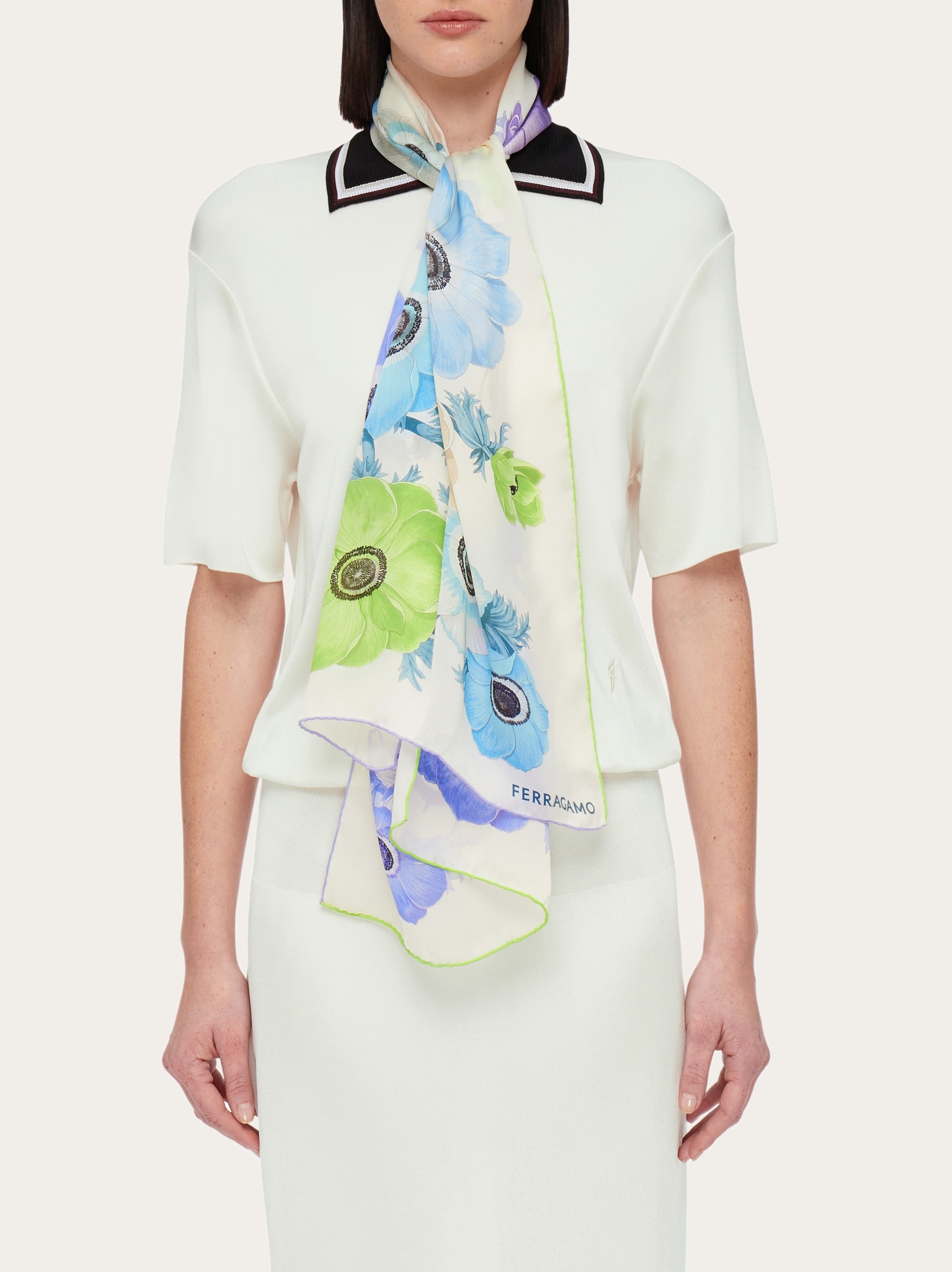 Anemone print silk scarf - 3