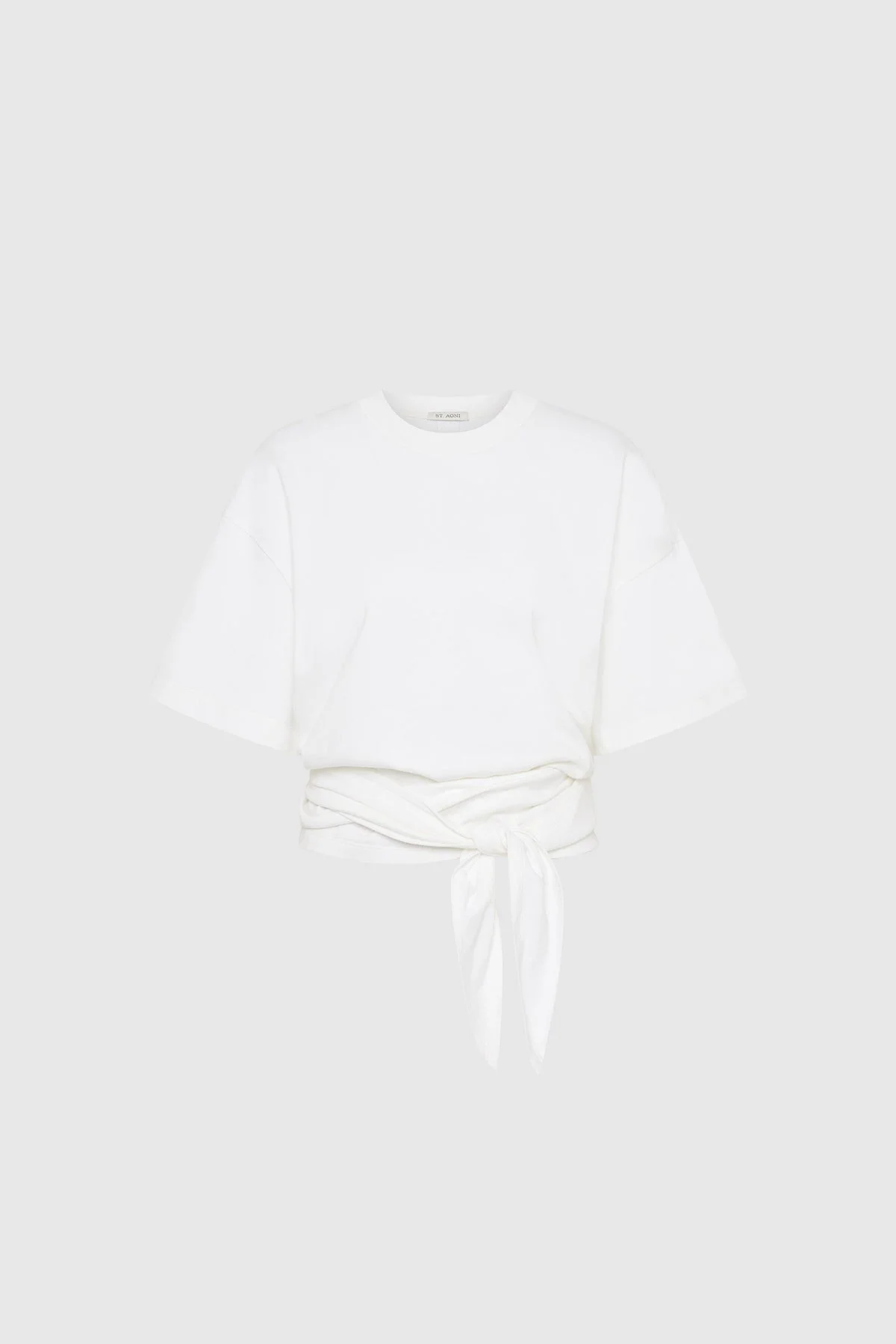 Cotton Jersey Split Back Tee - Off White - 1