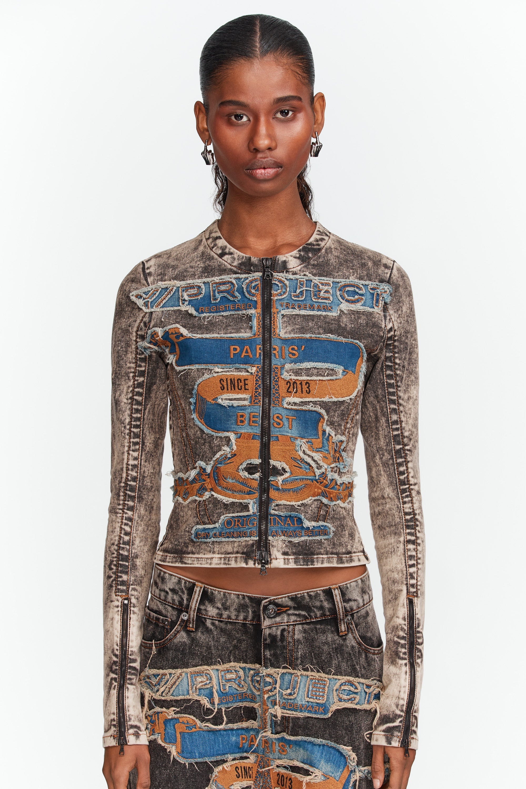 Paris' Best Patch Slim Denim Jacket - 2
