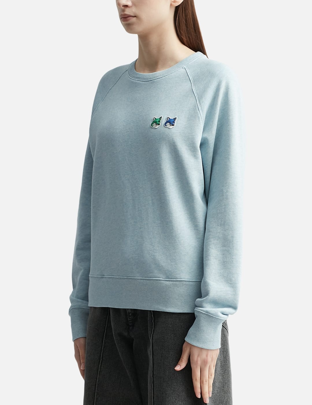 DOUBLE MONOCHROME FOX HEAD ADJUSTED SWEATSHIRT - 2