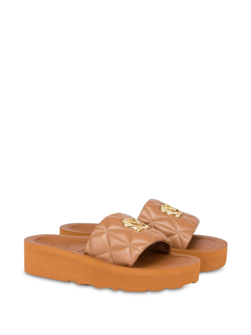 Moschino quilted leather slides outlook