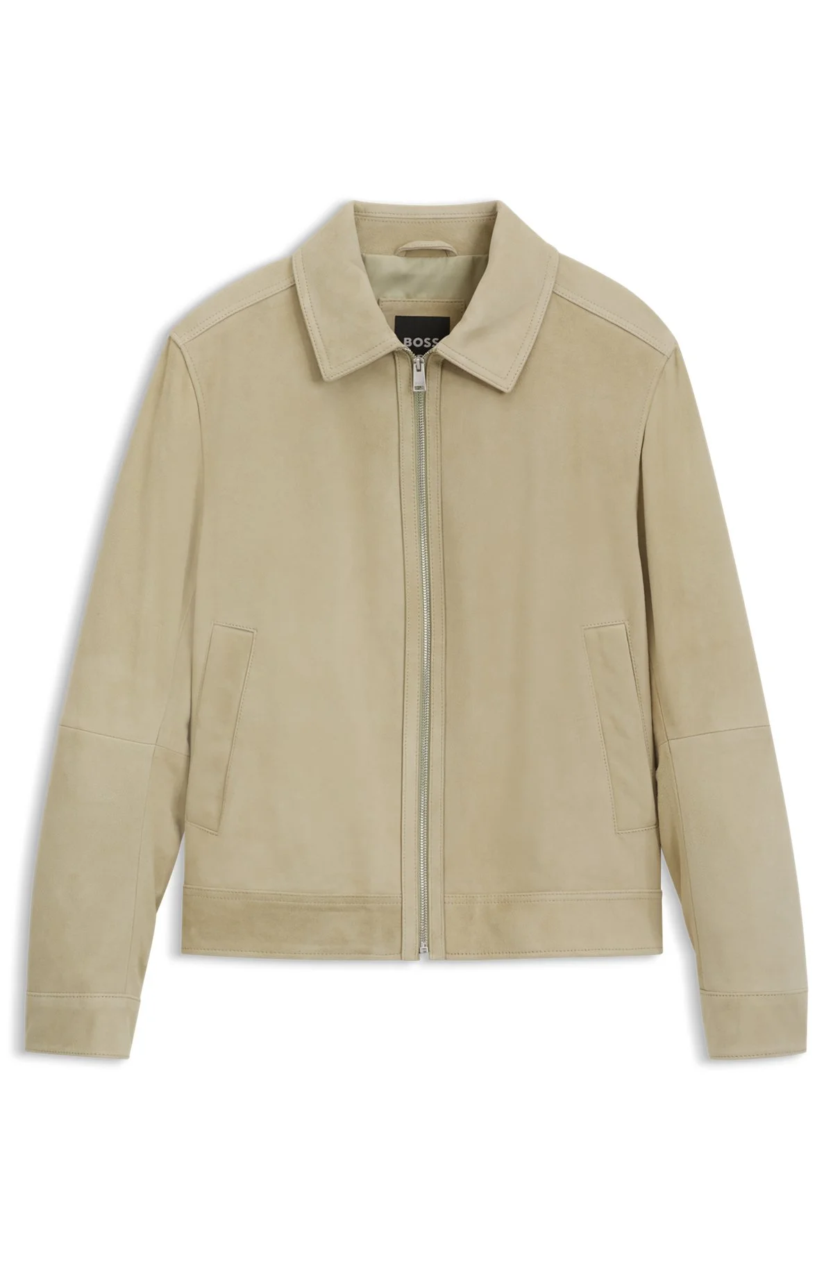 SUEDE LEATHER JACKET WITH ZIPPER CLOSURE - 1