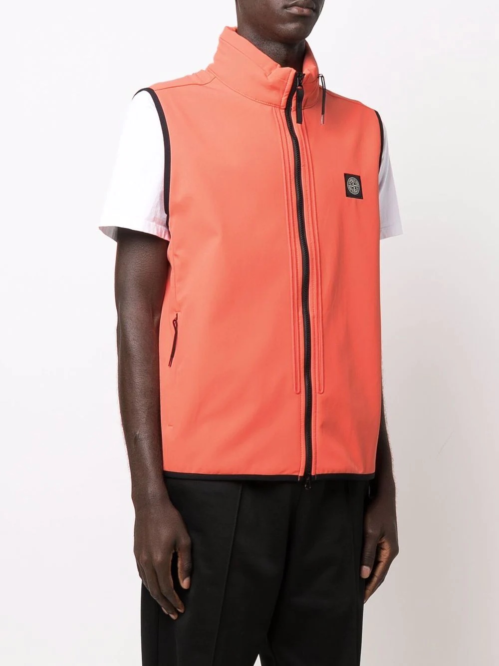 logo patch zipped waistcoat - 3