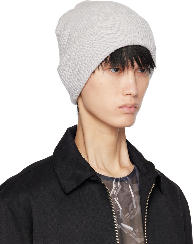 HAN KJØBENHAVN Gray Metal Logo Han Beanie outlook