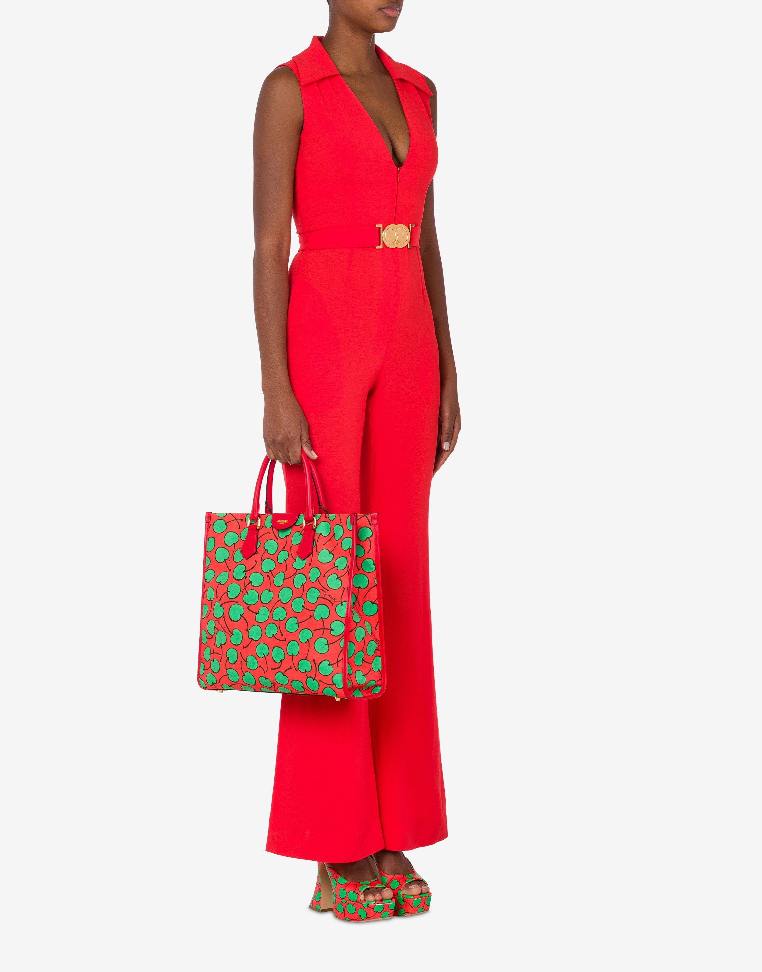 ALL-OVER CHERRY CANVAS SHOPPING TOTE - 5