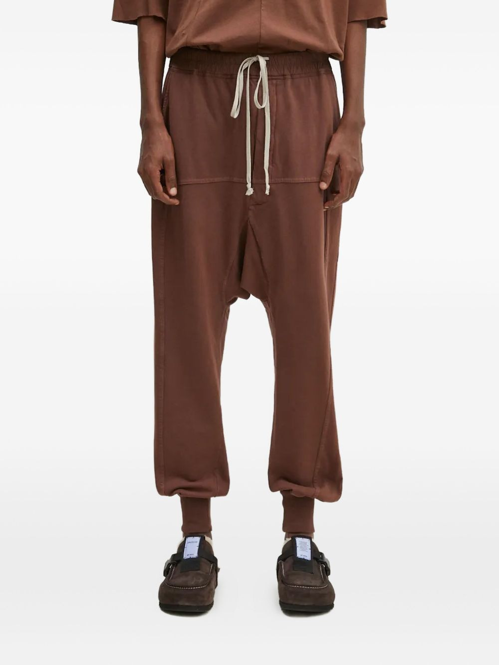 drawstring drop-crotch trousers - 1