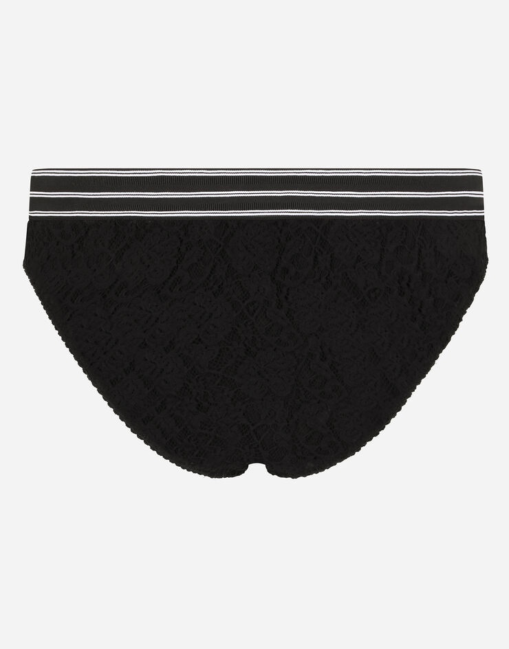 Lace briefs with branded elastic - 3