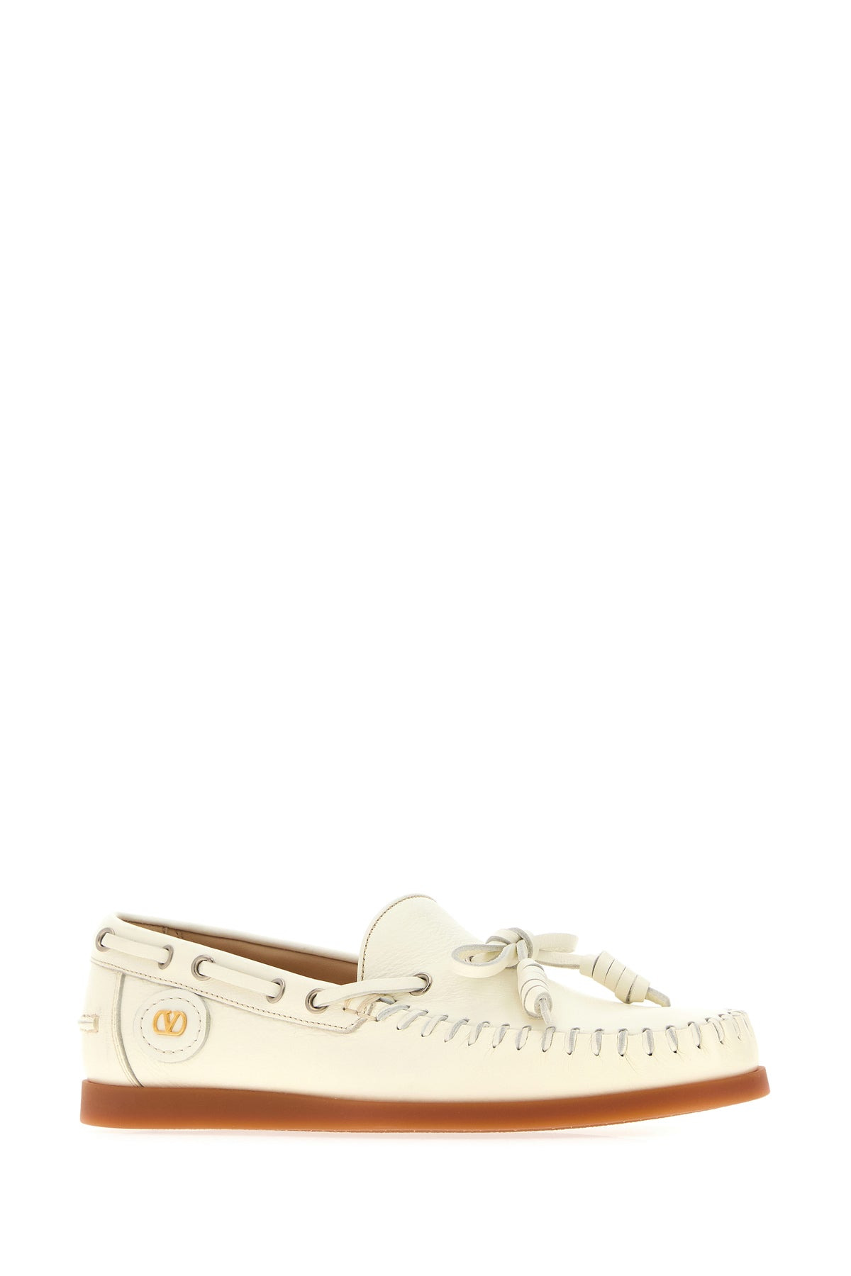 Ivory leather VLogo Signature loafers - 2
