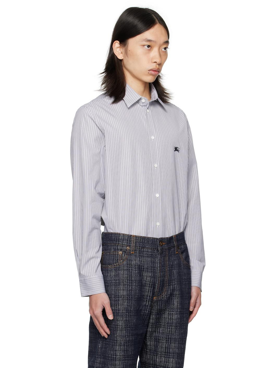 Black & White Striped Cotton Shirt - 2