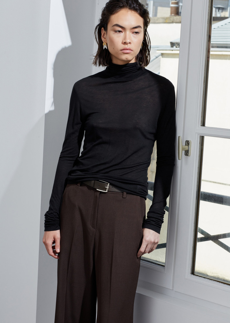 Evren Sheer Turtleneck - Black 5