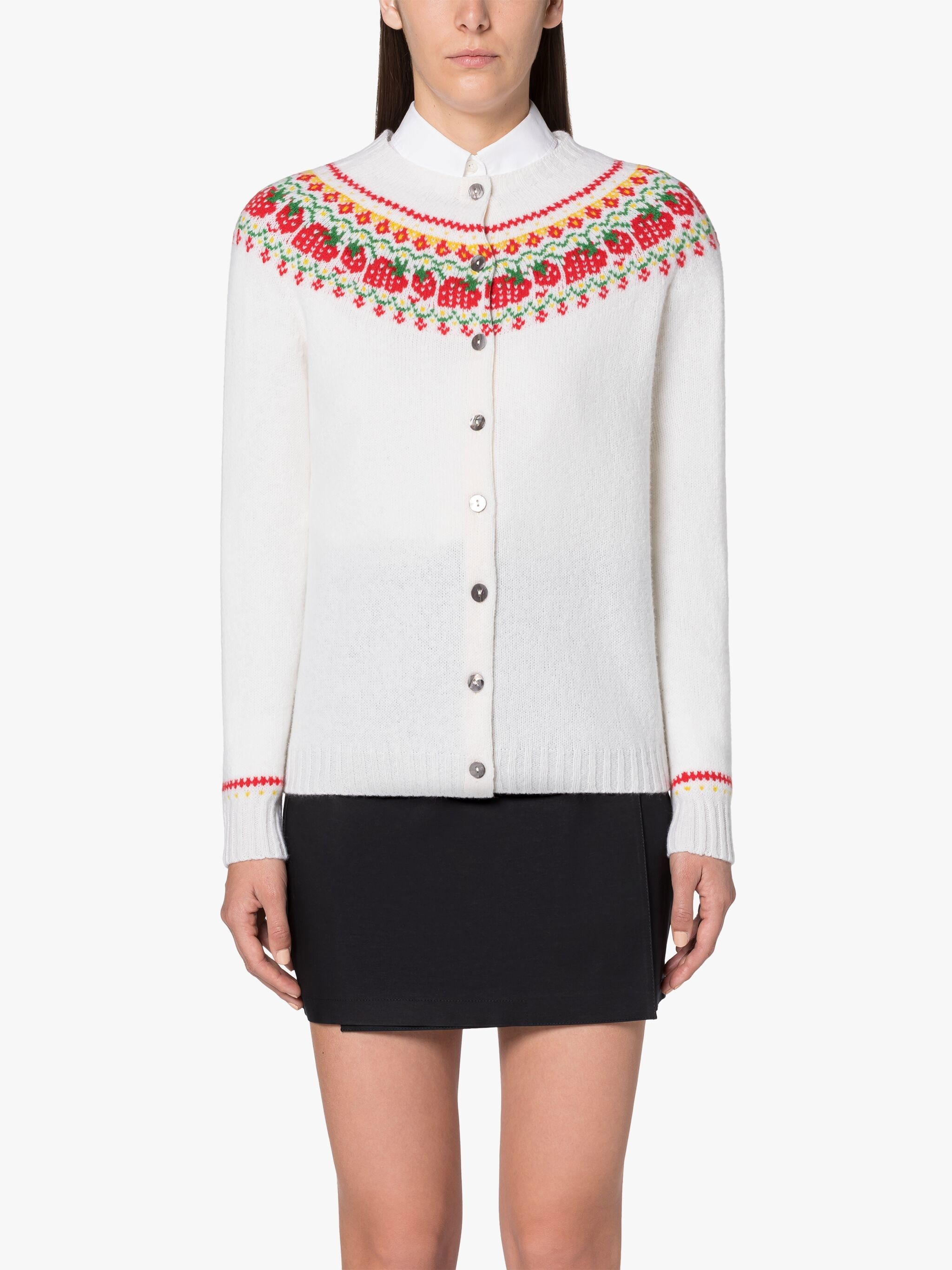 KILLIAN ICE WHITE WOOL FAIR ISLE CARDIGAN - 3