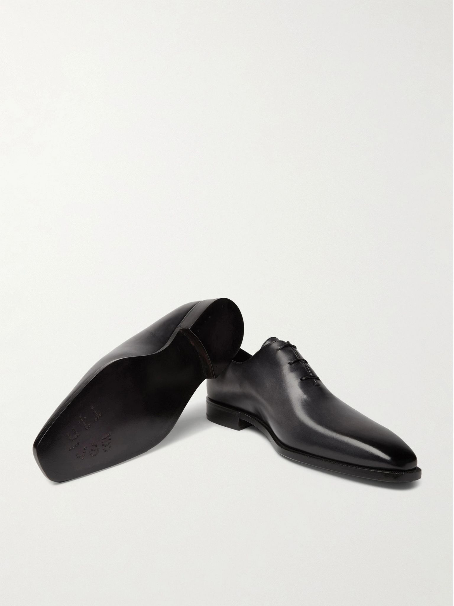 Leather Oxford Shoes Black - 6