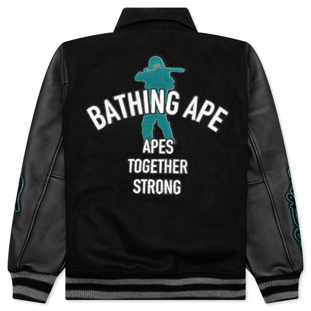 BAPE VARSITY JACKET - BLACK - 2