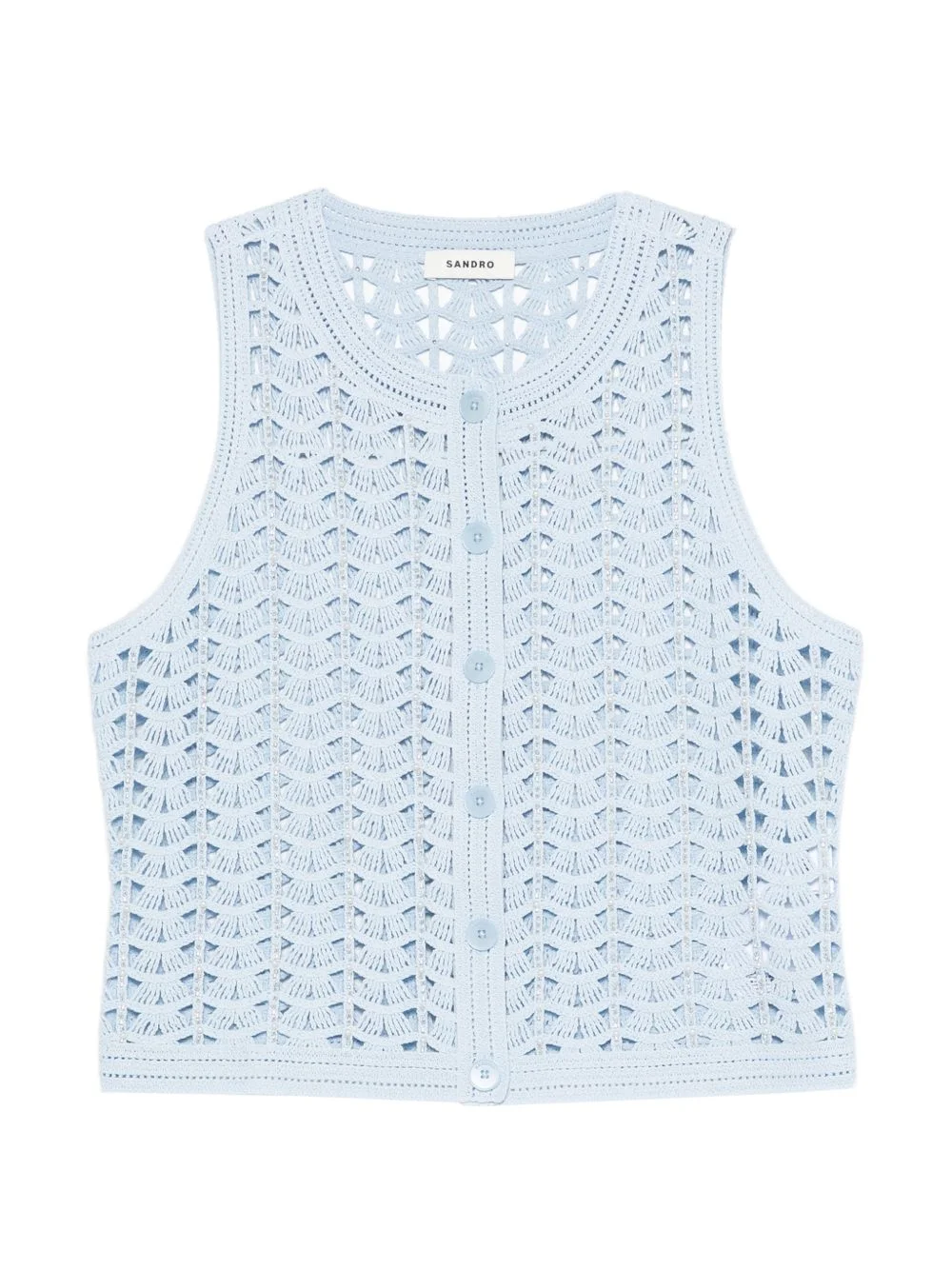 buttoned crochet top - 1