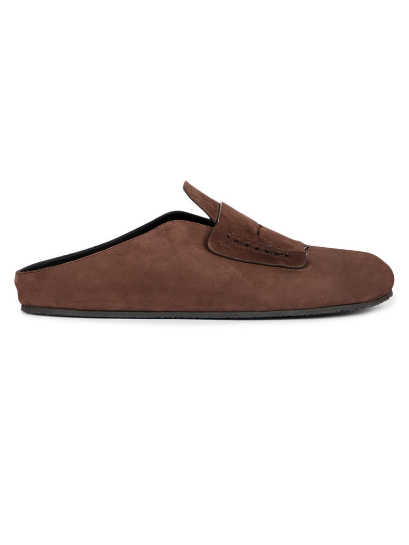 Men's The Mocassin Suede Mules - Dark Brown 1