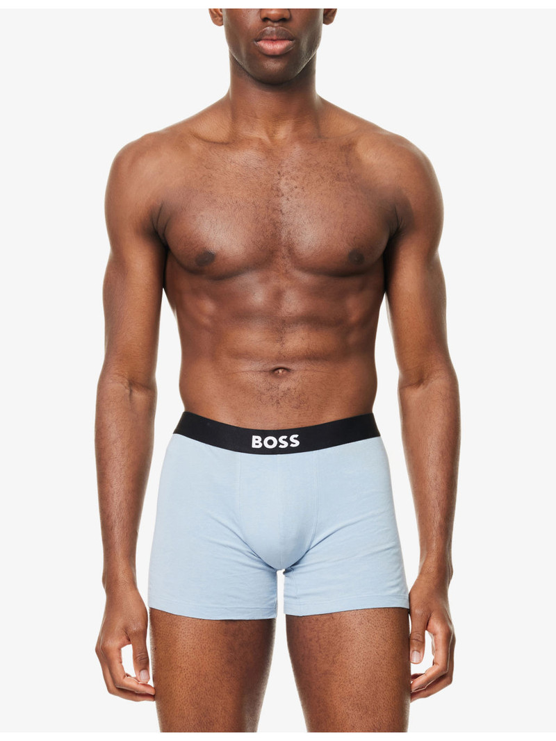 BOSS BOSS ONE x David Beckham Logo-Waistband Pack of Three Stretch-Cotton Boxer Briefs outlook