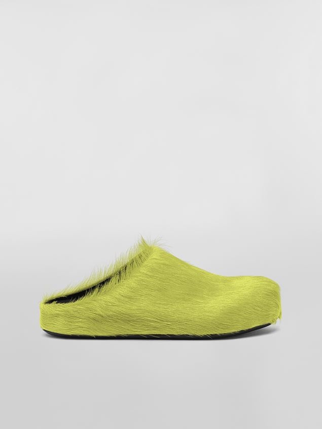 Marni LIME LONG-HAIR CALFSKIN FUSSBETT SABOT | REVERSIBLE