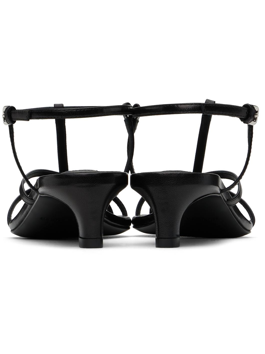 Black High Heeled Sandals - 2