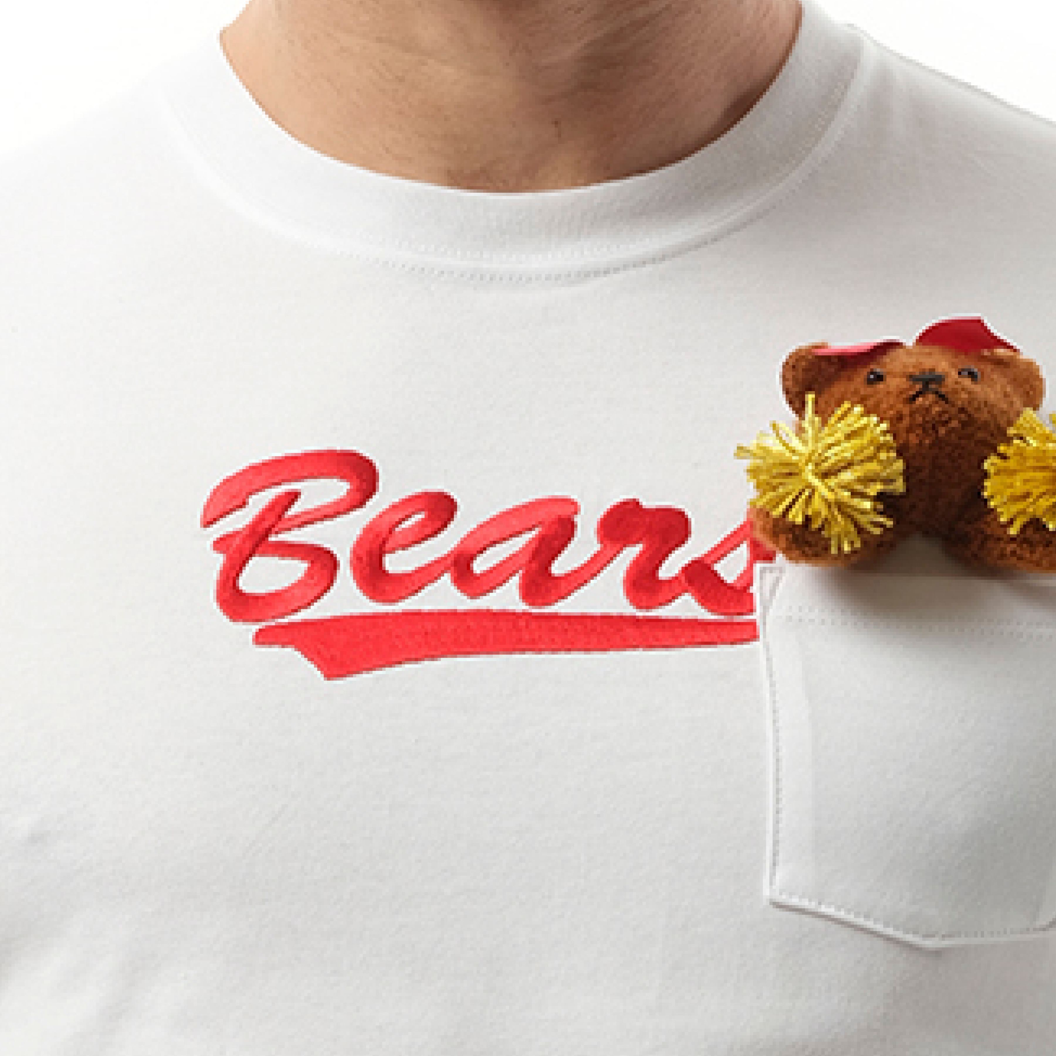 Cheerleading Bear T-Shirt in White - 3