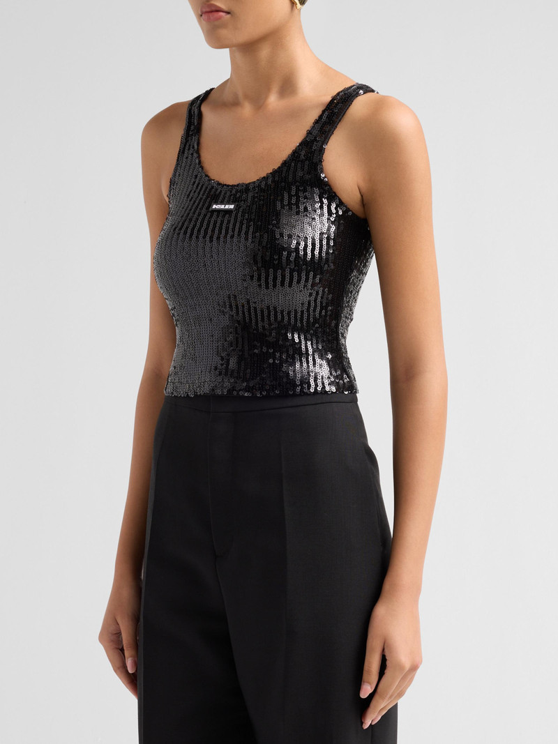 Women's Higher Than Heaven Chloe Sequin Tank Top - Black 4
