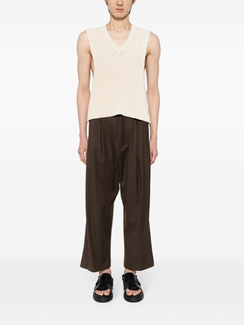 pleated cropped trousers - 2