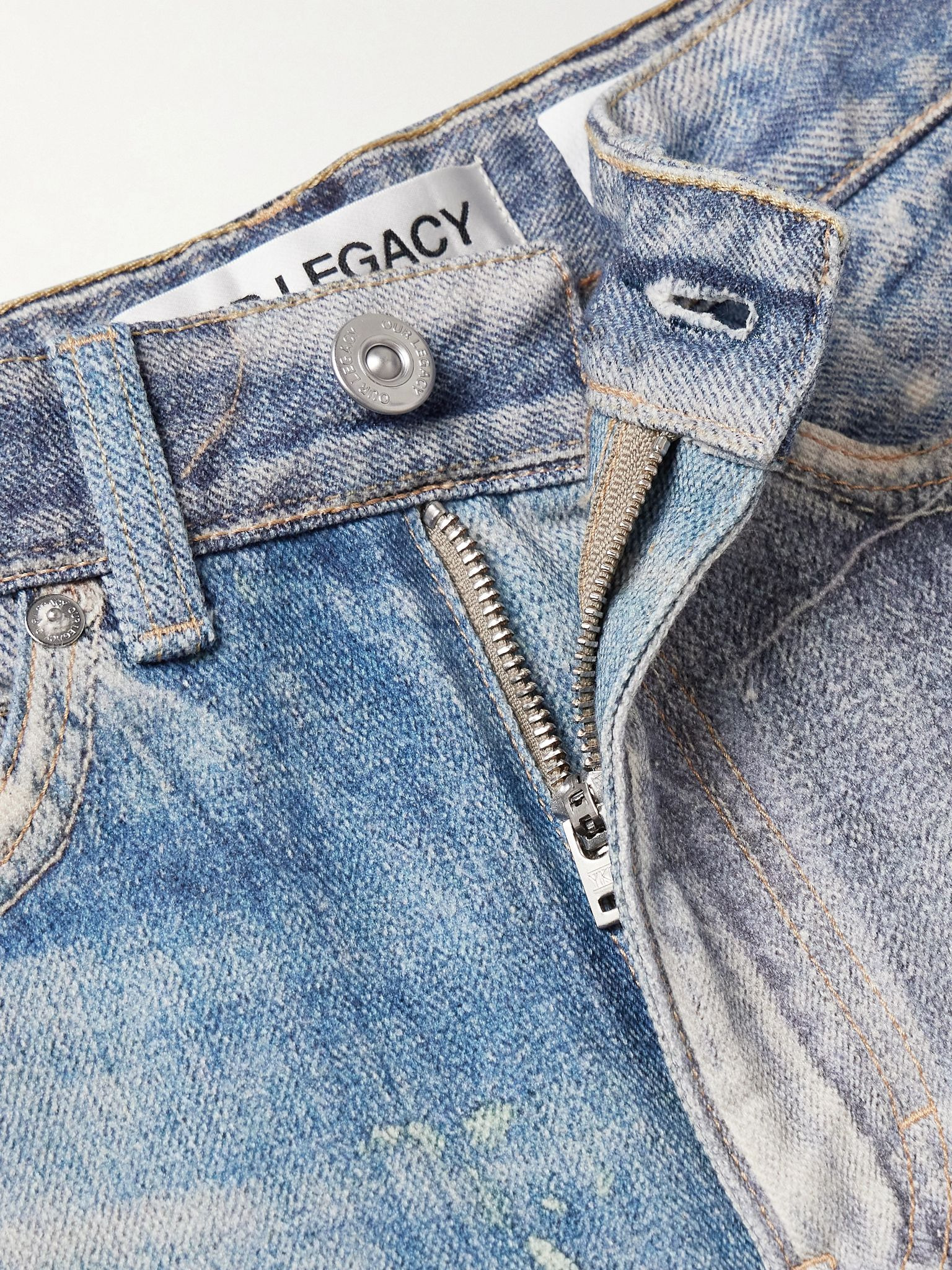 Two-tone printed boyfriend jeans Blue - 5