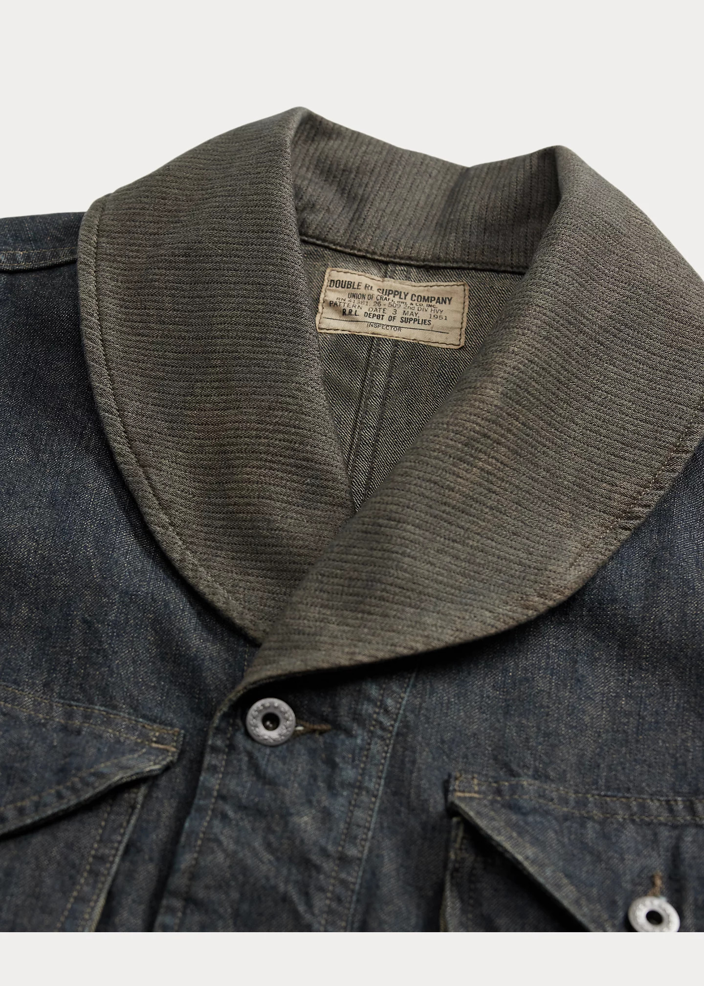 Indigo Cotton-Linen Denim Field Coat - 3