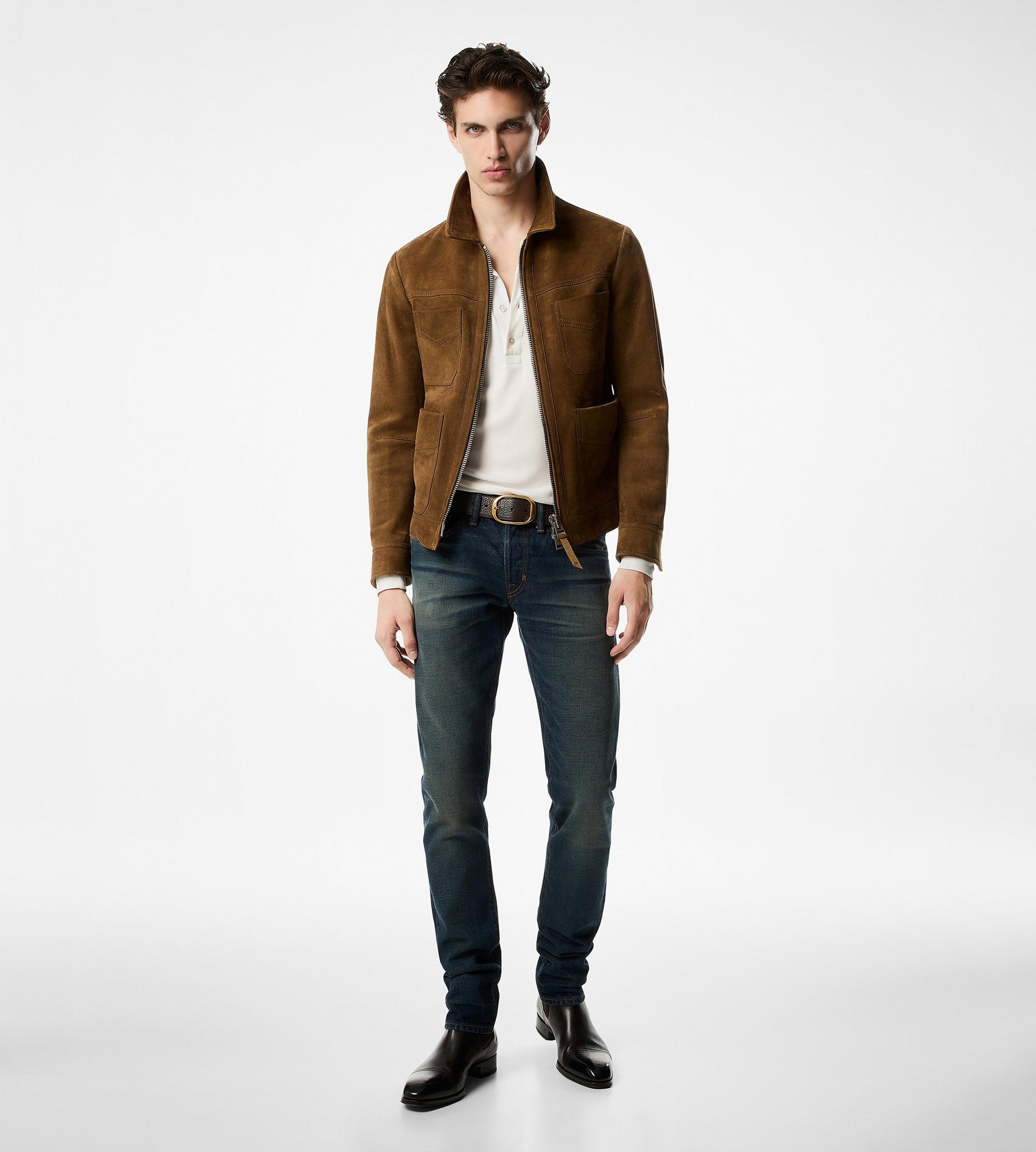 BRUSHED HEATHERED SUEDE FOUR POCKET BLOUSON - 2