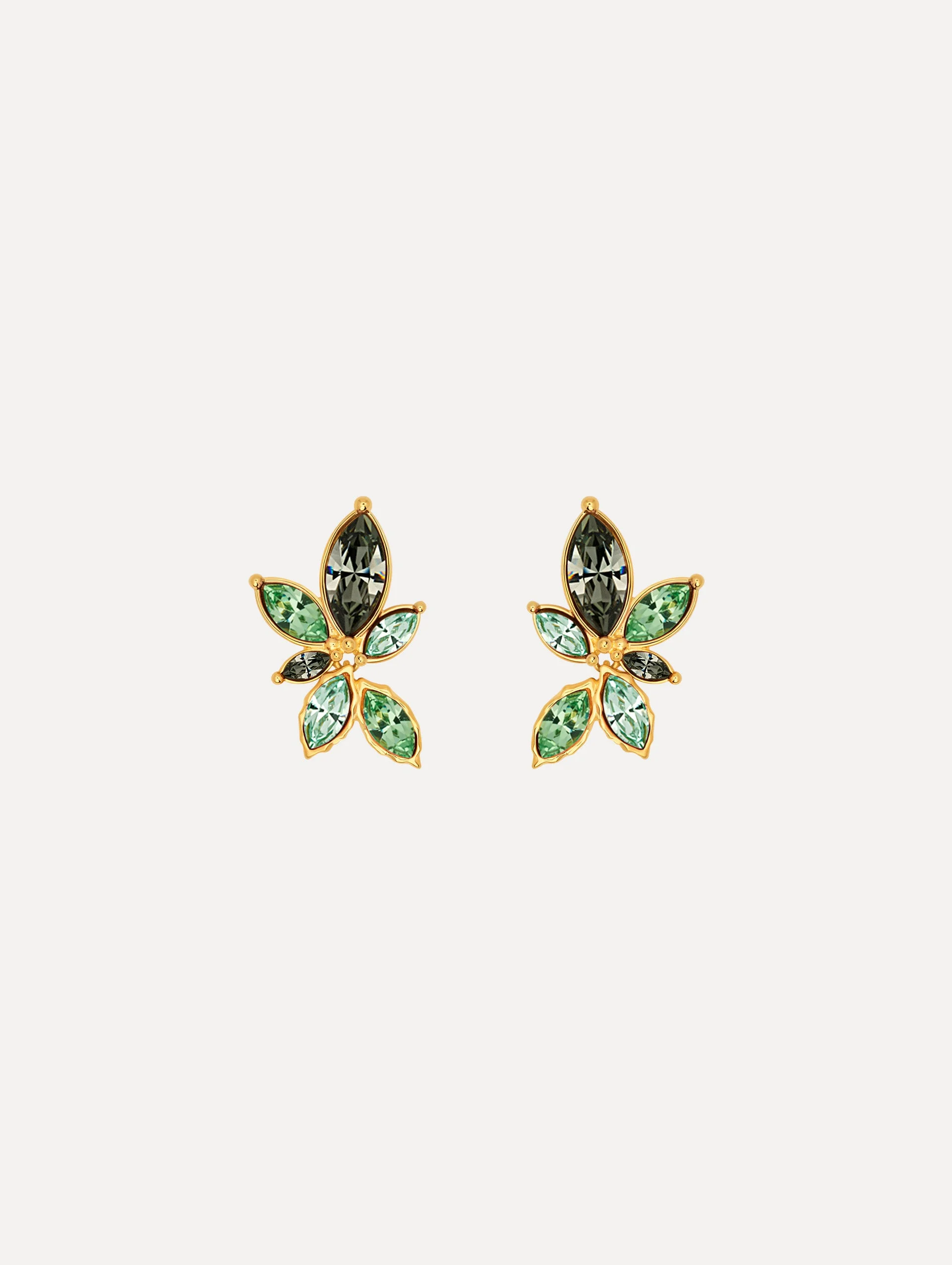 NAVETTE CRYSTAL CLIP-ON EARRINGS - 1