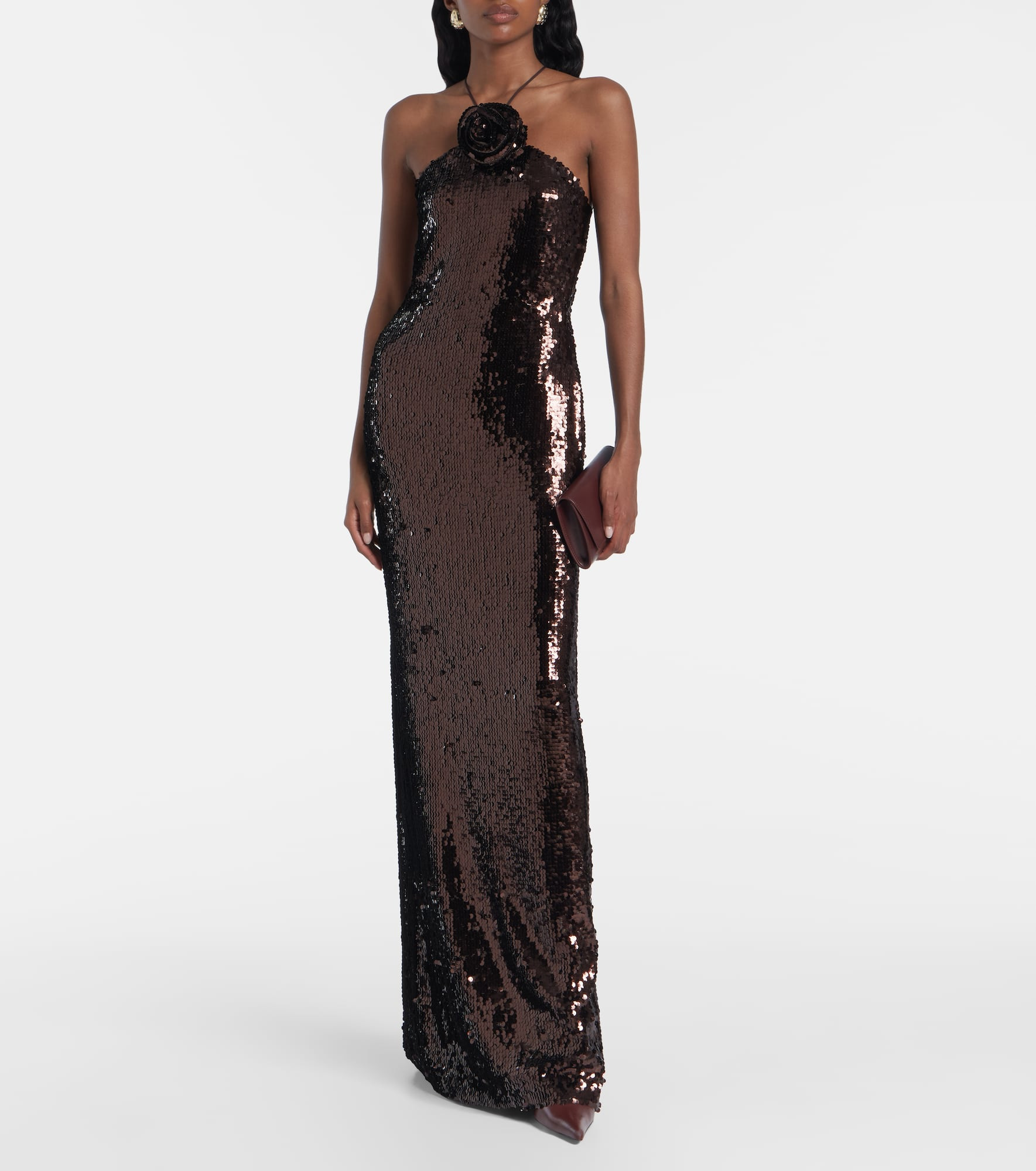Floral-appliqué maxi dress - 2
