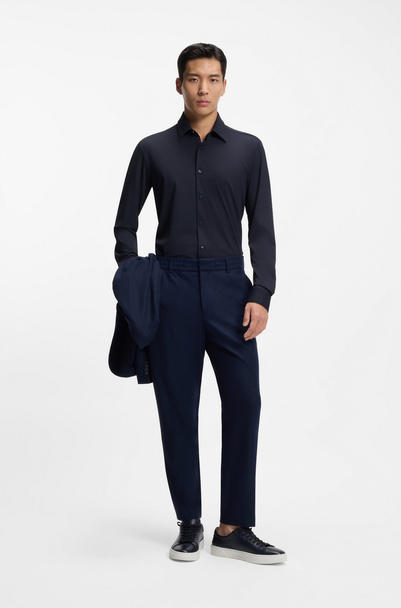 BOSS PERFORMANCE-STRETCH SLIM-FIT SHIRT IN STRUCTURED JERSEY outlook