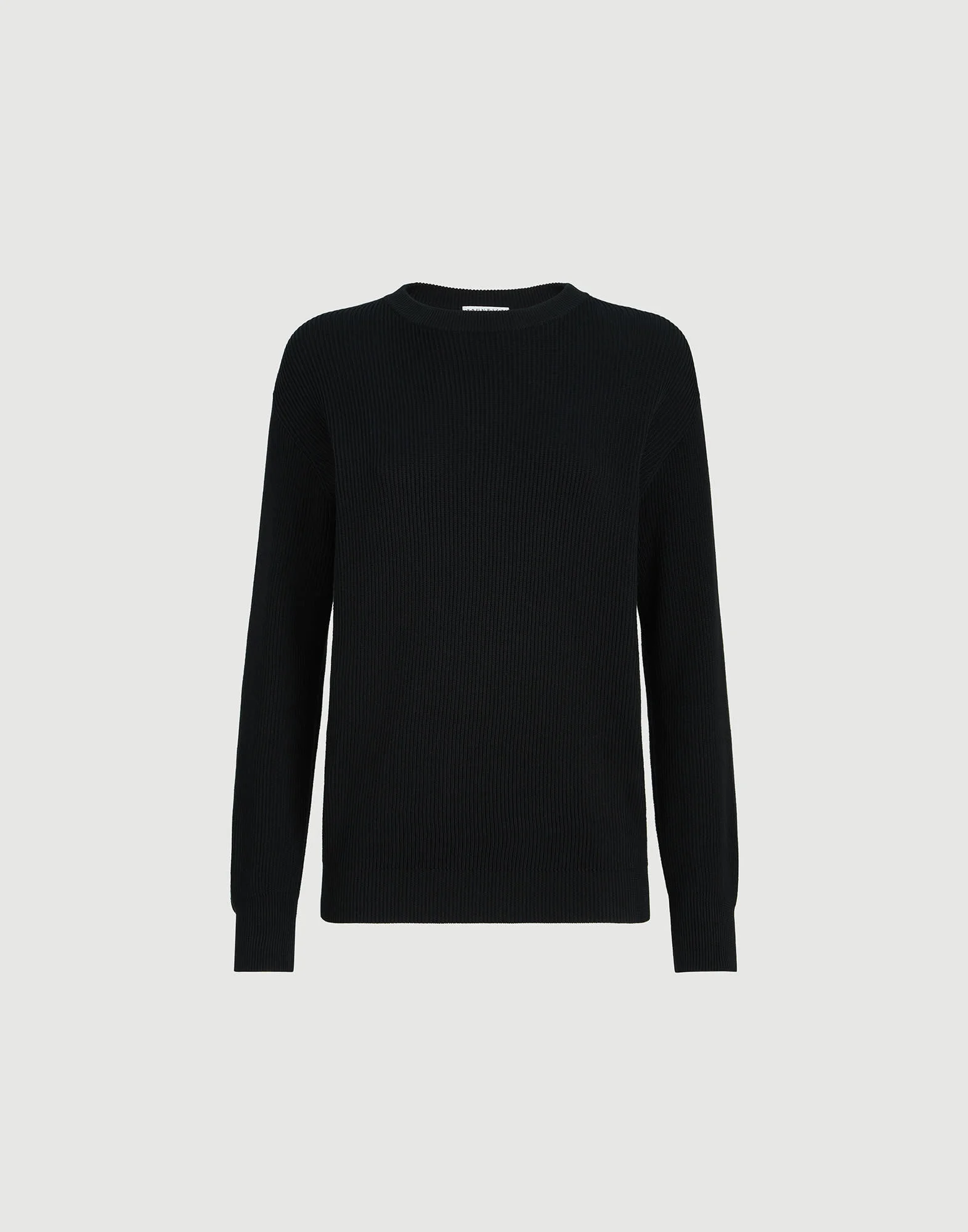 Cotton English rib sweater with monili - 1