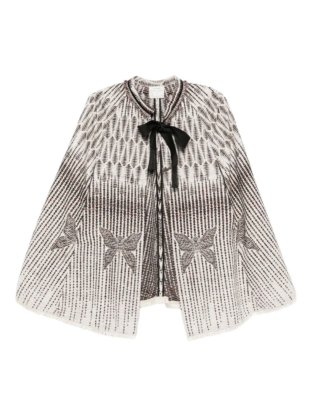 geometric-pattern bow jacket - 1