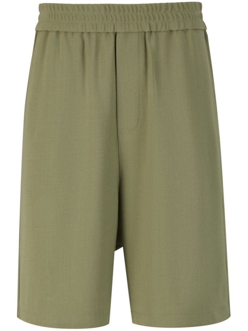 logo-plaque elasticated-waistband shorts 1