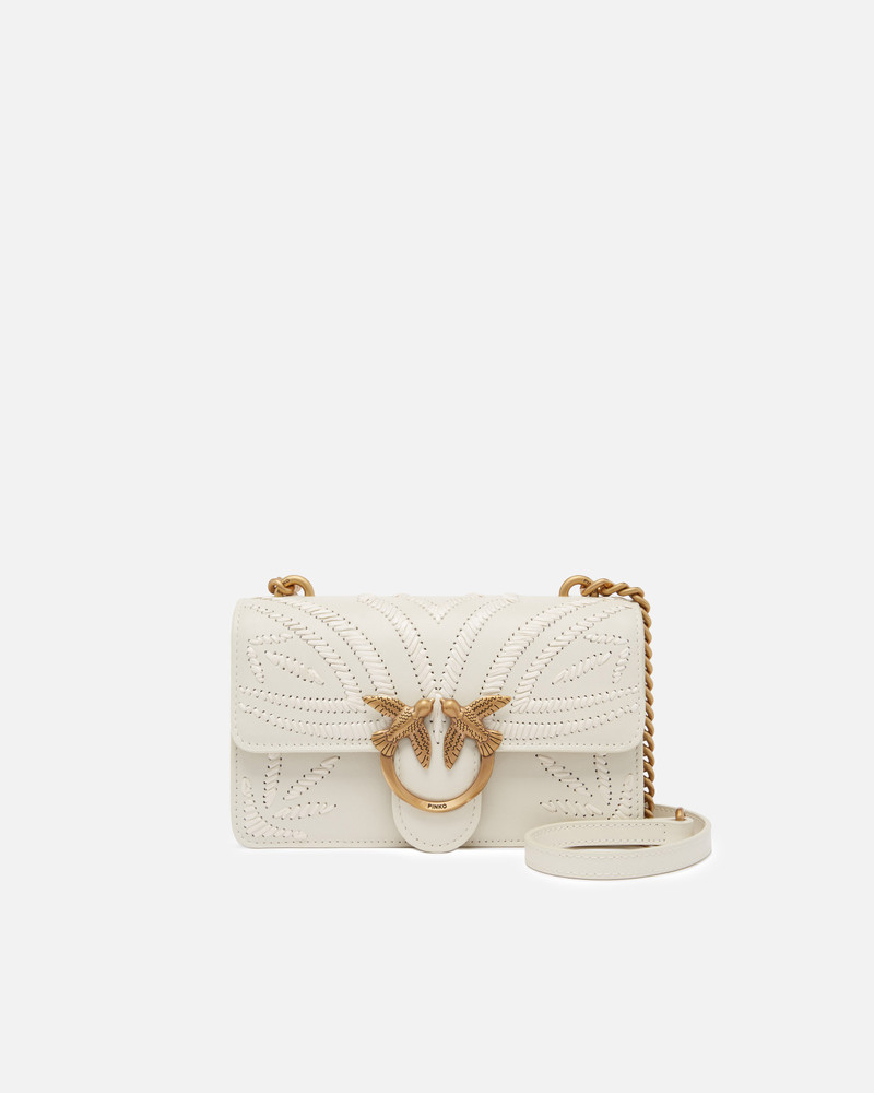 MINI LOVE BAG SMALL SHOULDER BAG WITH RAFFIA EMBROIDERY 1