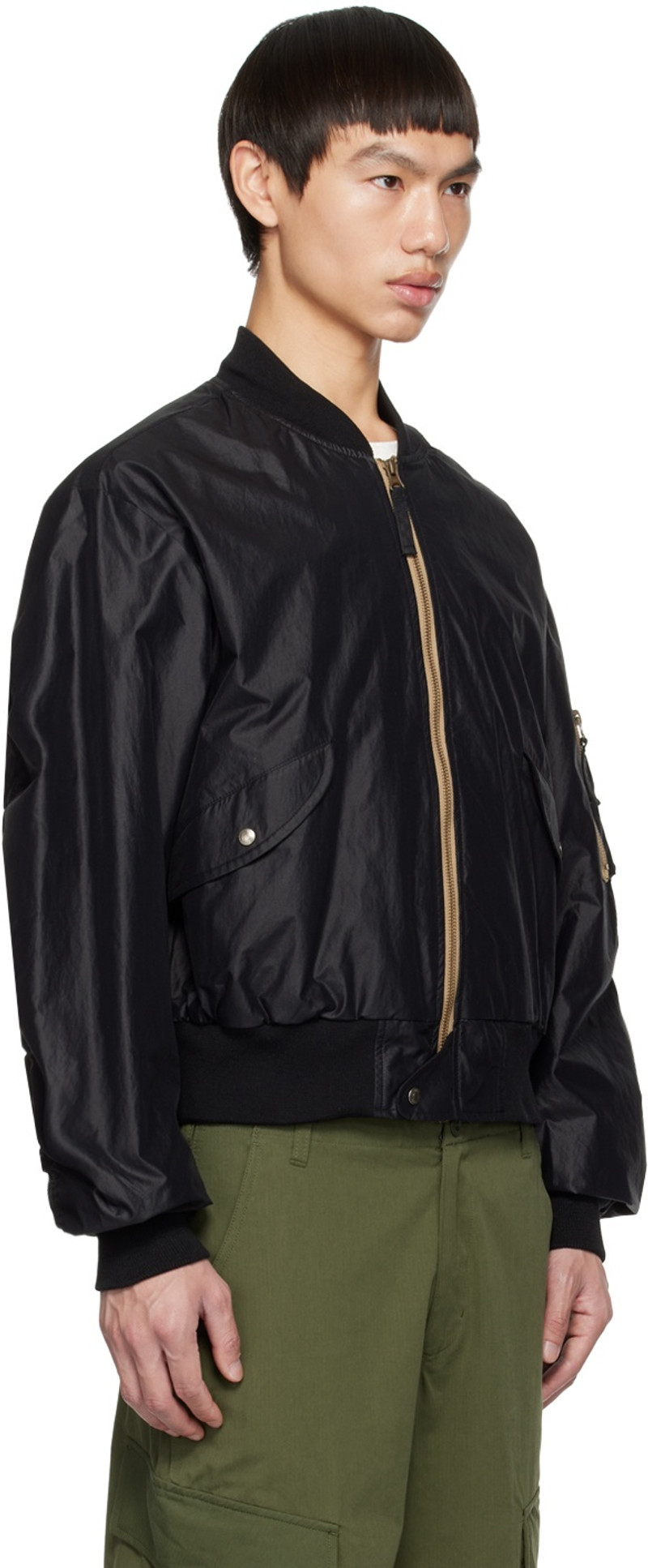 UNIFORM BRIDGE Black MA-1 Bomber Jacket outlook