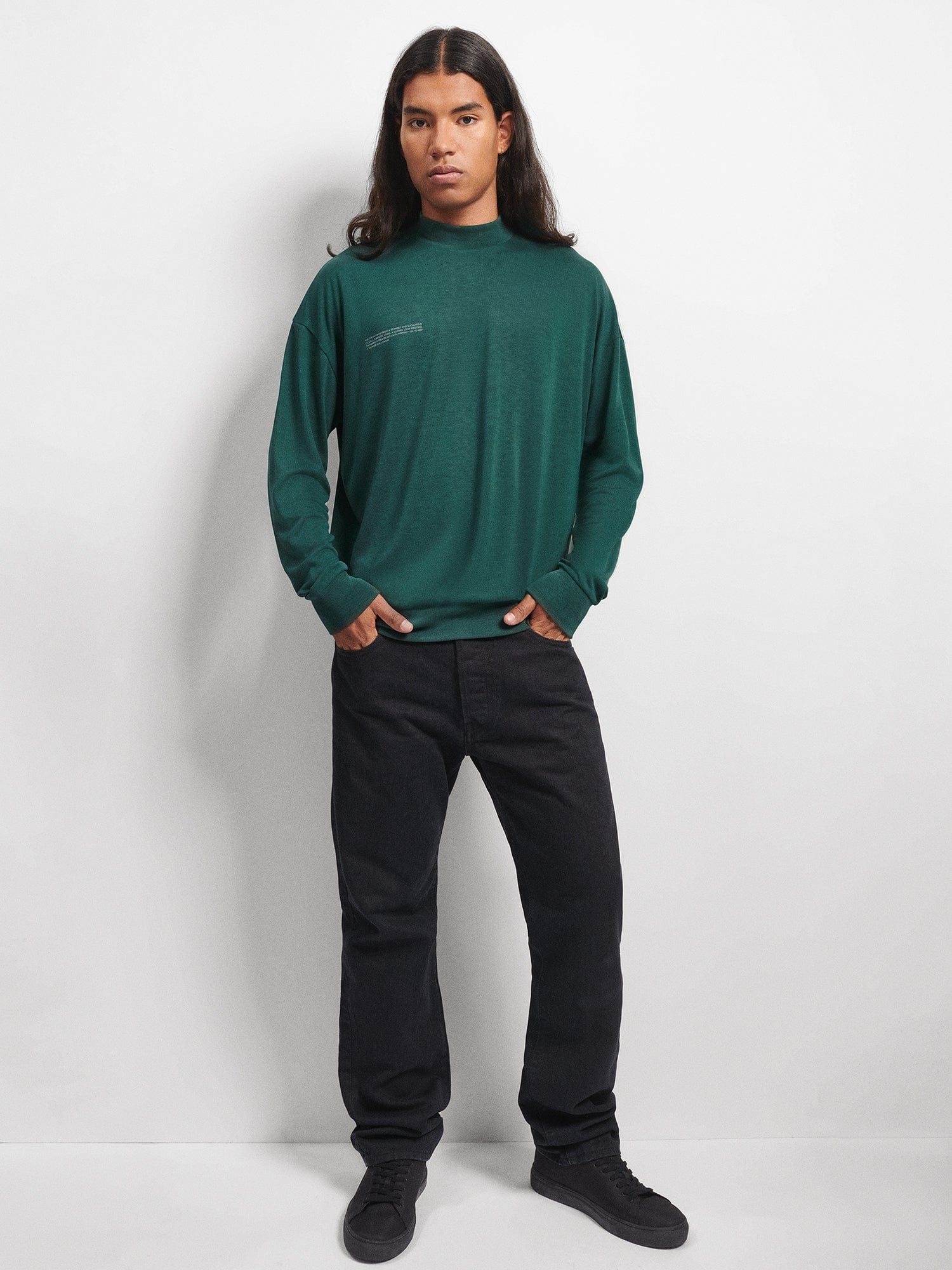 Men's Seaweed Lyocell Fine Knit Top - Foliage Green - 5