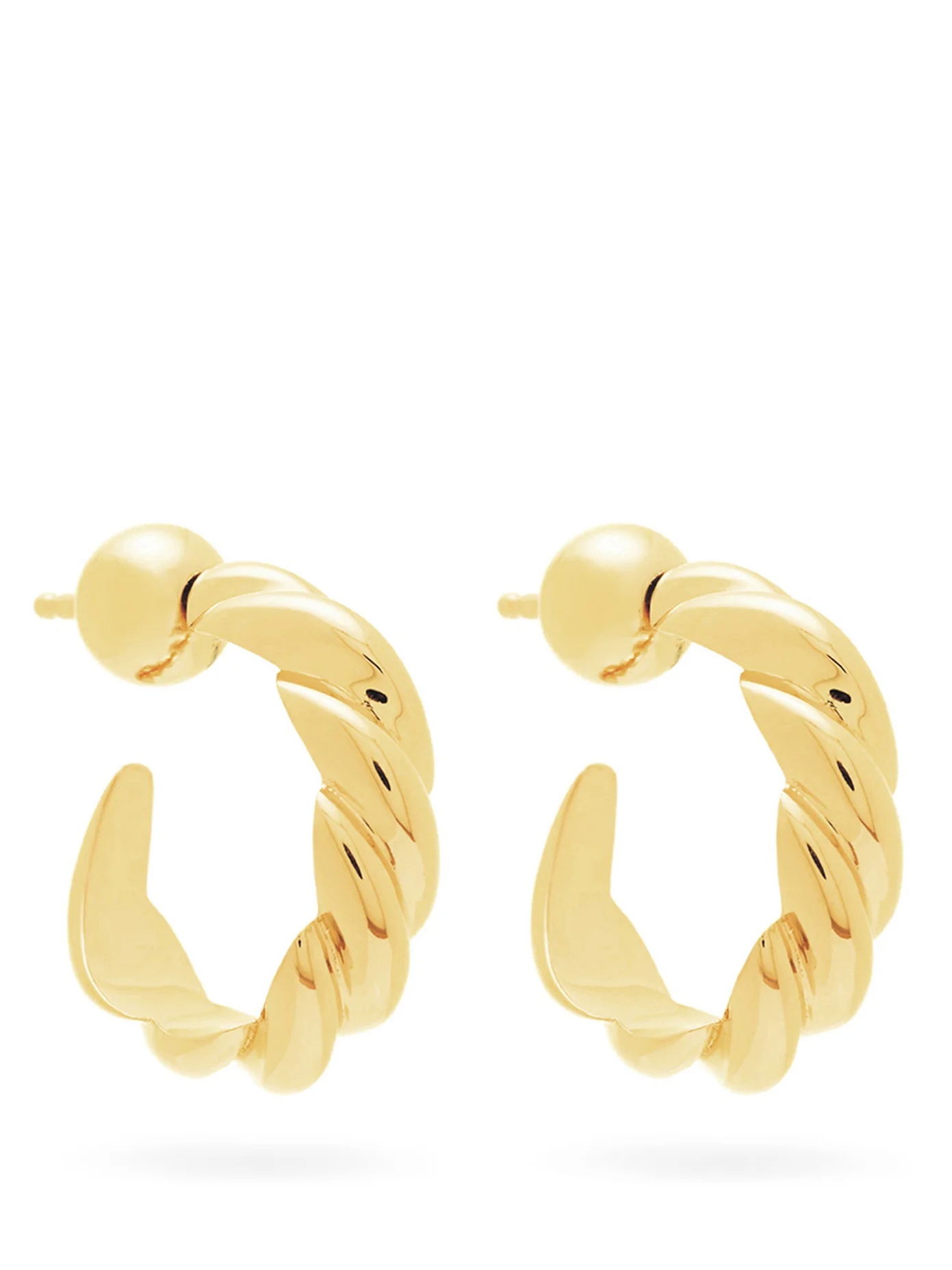 Rope large 18kt gold-vermeil hoop earrings - 1