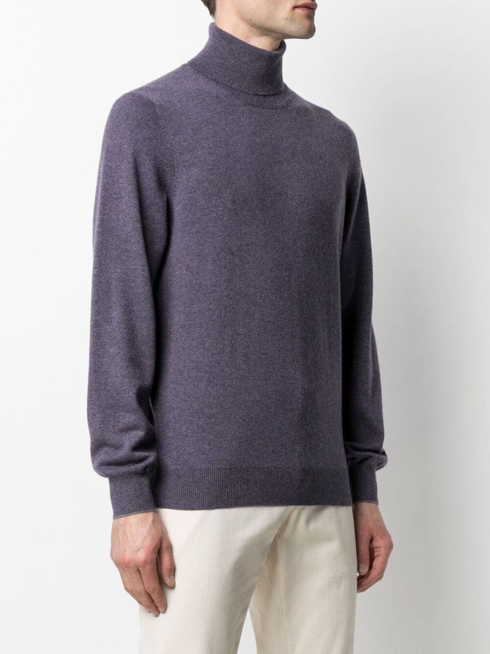 rib-trimmed cashmere jumper - 3