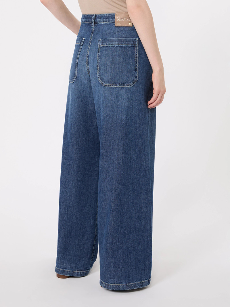 GELATO Straight leg cotton denim trousers - CHINA BLUE 4